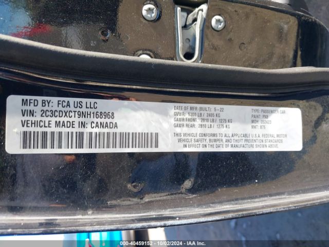 2C3CDXCT9NH168968 Dodge CHARGER R/T