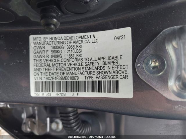 19XZE4F59ME010879 Honda INSIGHT EX