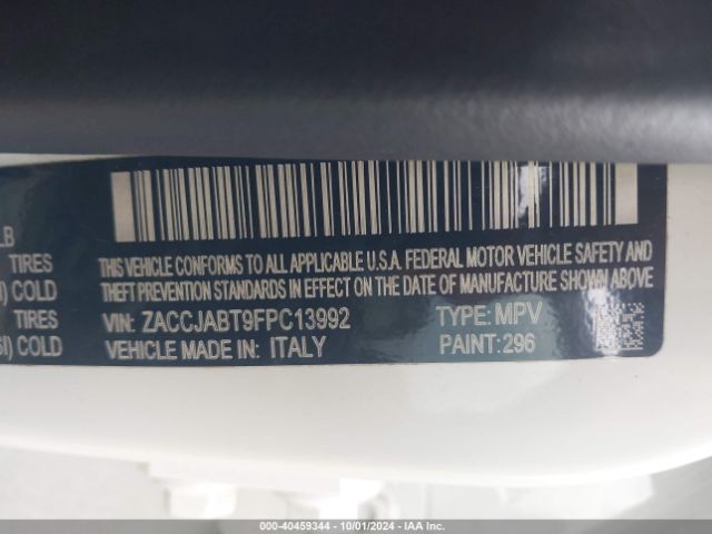 ZACCJABT9FPC13992 Jeep Renegade Latitude