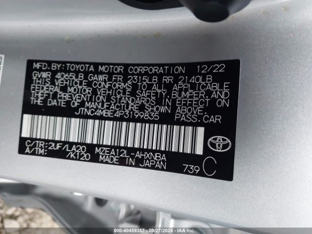 JTNC4MBE4P3199835 Toyota Corolla Xse