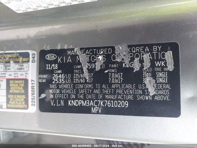 KIA Sportage Lx 2019 KNDPM3AC7K7610209 Image 9