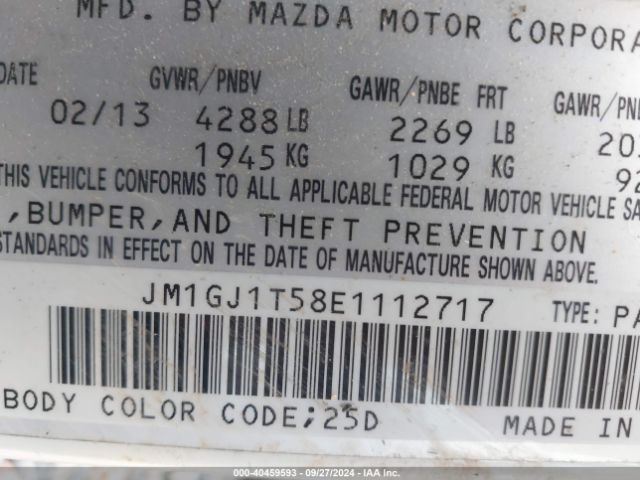 JM1GJ1T58E1112717 Mazda Mazda6 I Touring