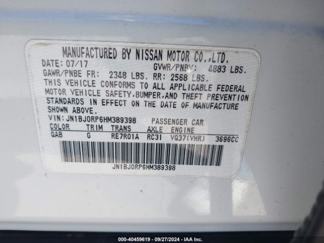 JN1BJ0RP6HM389398 Infiniti QX50