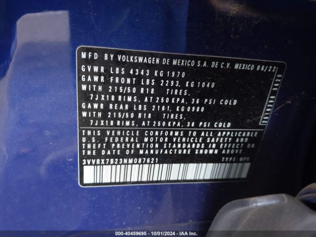 3VVRX7B23NM087621 Volkswagen Taos 1.5t Se
