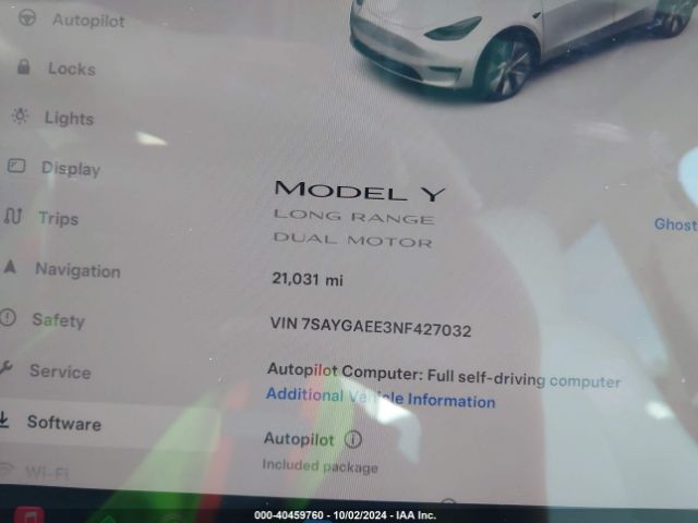 2022 TESLA MODEL Y 7SAYGAEE3NF427032 Photo 6