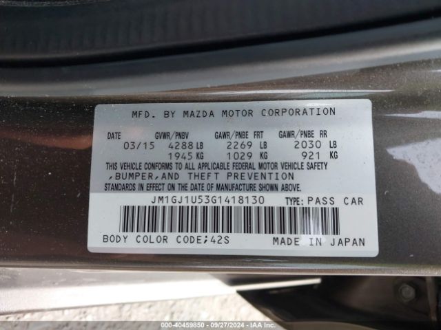 JM1GJ1U53G1418130 Mazda Mazda6 I Sport