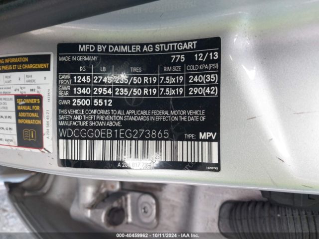 WDCGG0EB1EG273865 Mercedes-Benz Glk 250 Bluetec 4matic