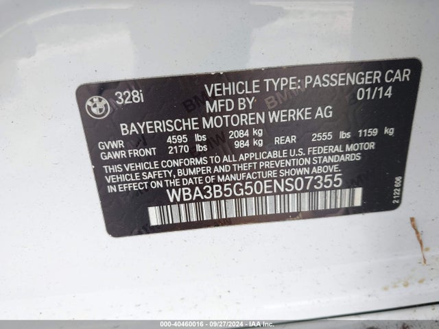 WBA3B5G50ENS07355 BMW 328i Xdrive
