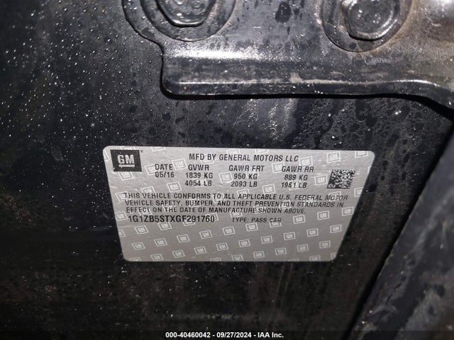 Chevrolet MALIBU LS 2016 1G1ZB5STXGF291760 Image 9