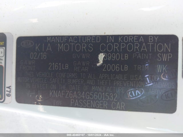 KIA Forte Koup Sx 2016 KNAFZ6A34G5601532 Image 9