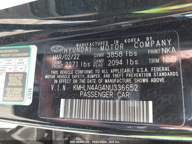 Hyundai ELANTRA SEL 2022 KMHLN4AG4NU336652 Image 9