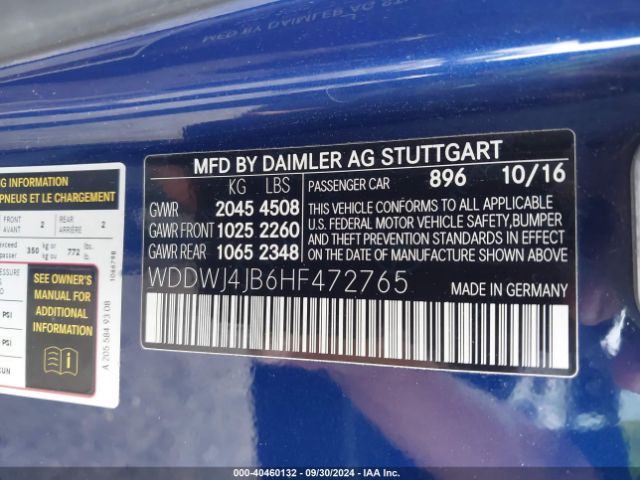 WDDWJ4JB6HF472765 Mercedes-Benz C 300