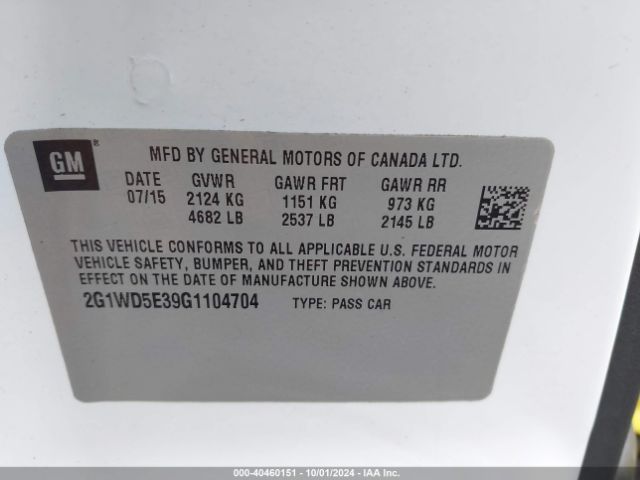 2G1WD5E39G1104704 Chevrolet IMPALA LIMITED POLICE