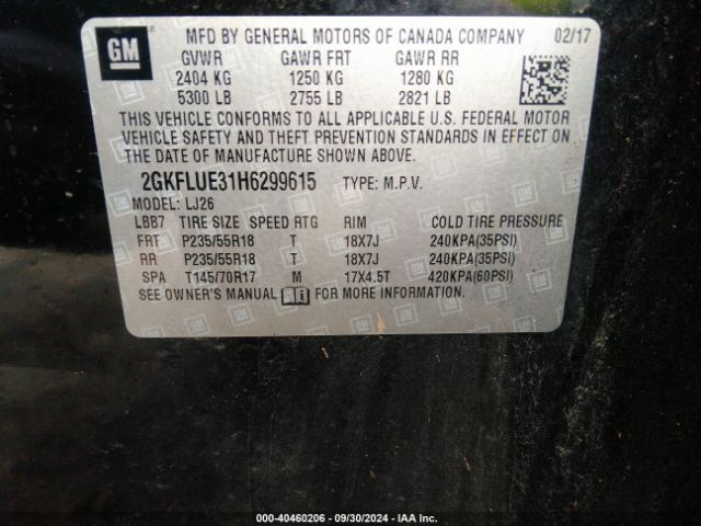 2GKFLUE31H6299615 GMC Terrain Slt