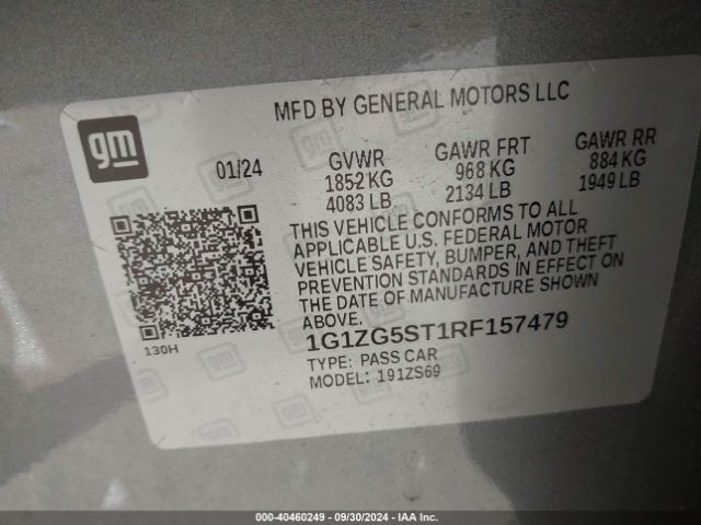 1G1ZG5ST1RF157479 Chevrolet Malibu Fwd Rs