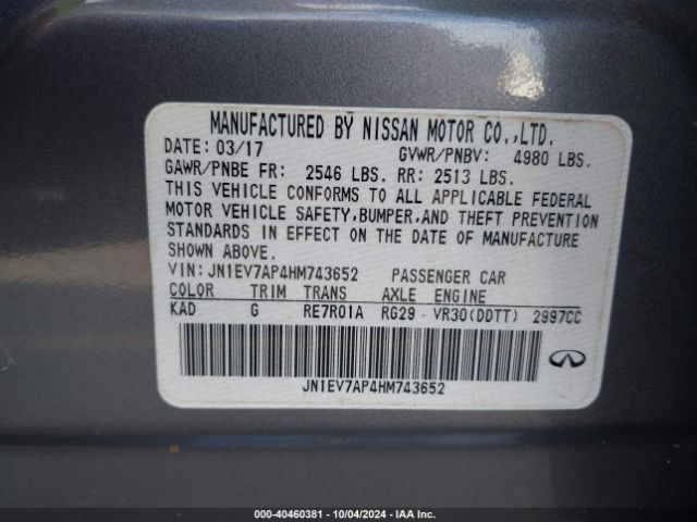 JN1EV7AP4HM743652 Infiniti Q50 3.0t Premium