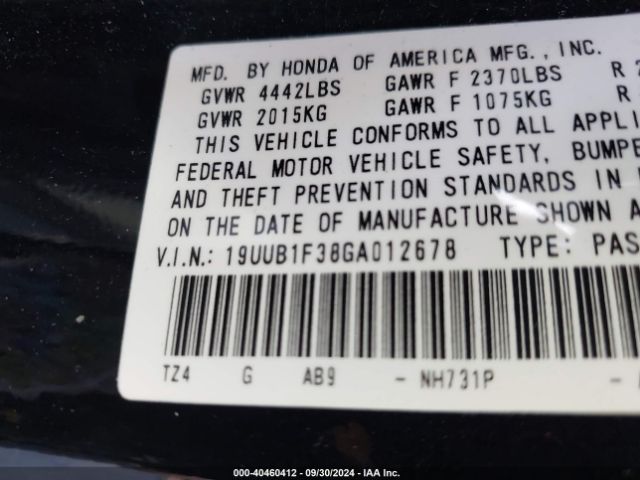 19UUB1F38GA012678 Acura TLX