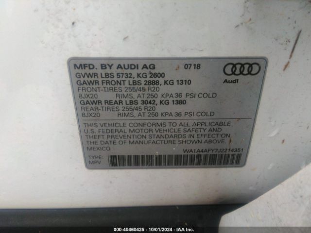 WA1A4AFY7J2214351 Audi Sq5 3.0t Premium Plus