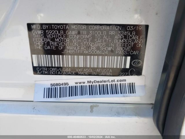 JTHB51FFXK5008624 Lexus Ls 500