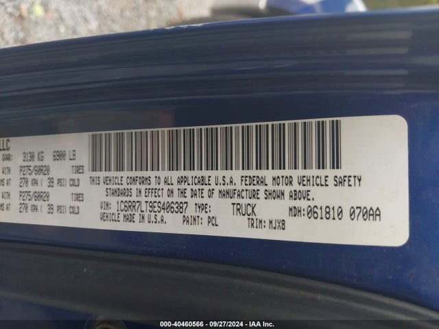 RAM 1500 Big Horn 2014 1C6RR7LT9ES406387 Image 9