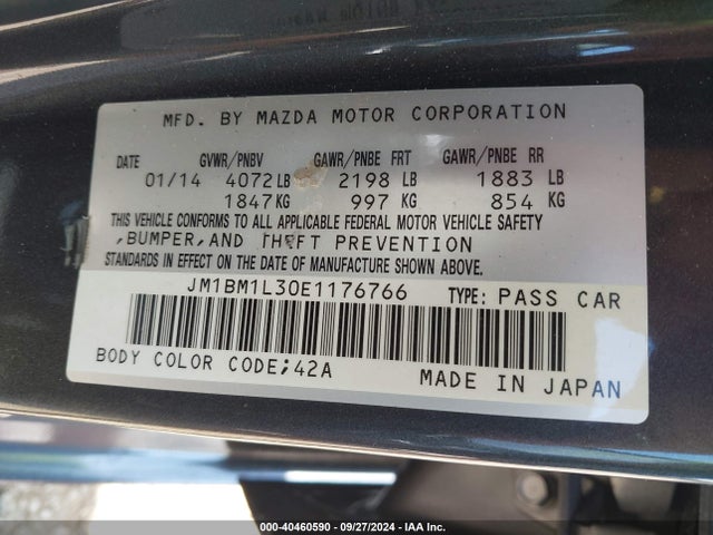 JM1BM1L30E1176766 Mazda Mazda3 S Touring