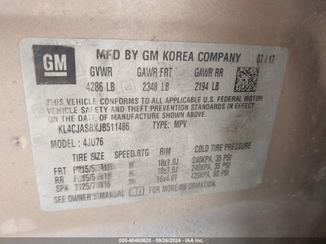 KL4CJASBXJB511486 Buick Encore Preferred