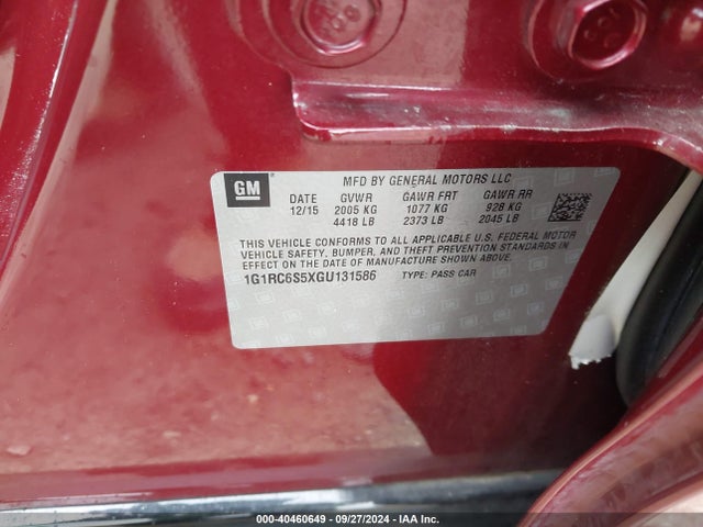 Chevrolet VOLT LT 2016 1G1RC6S5XGU131586 Image 9
