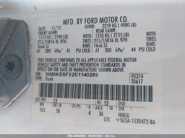 Ford Transit Connect Xlt 2014 NM0KE6FX2E1140289 Image 9