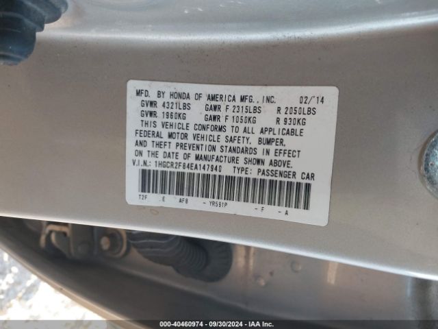 1HGCR2F84EA147940 Honda ACCORD EXL