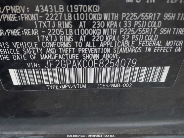 JF2GPAKC0E8254079 Subaru Xv Crosstrek 2.0i Limited