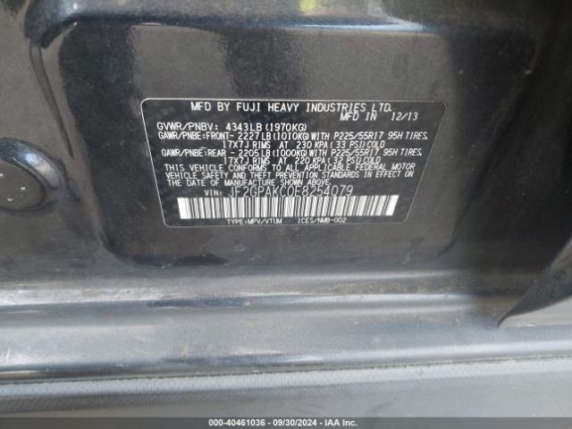 JF2GPAKC0E8254079 Subaru Xv Crosstrek 2.0i Limited