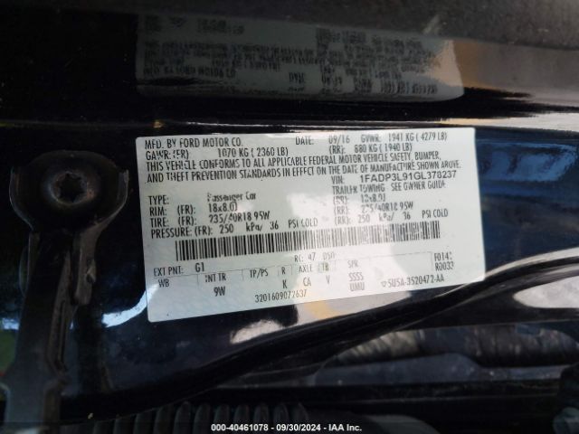 1FADP3L91GL378237 Ford FOCUS ST