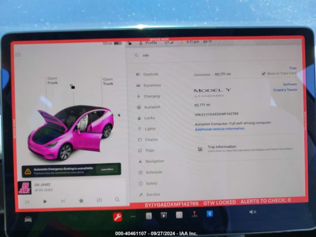 5YJYGAEDXMF142766 Tesla Model Y Performance Dual Motor All-wheel Drive/standard Range Rear-wheel Drive