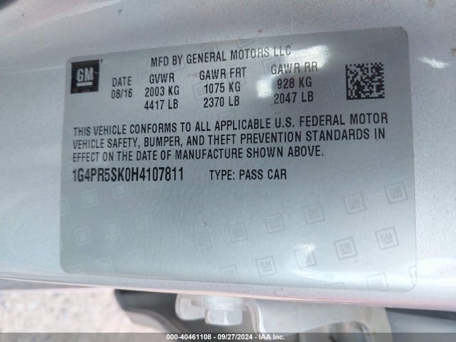 1G4PR5SK0H4107811 Buick Verano Sport Touring