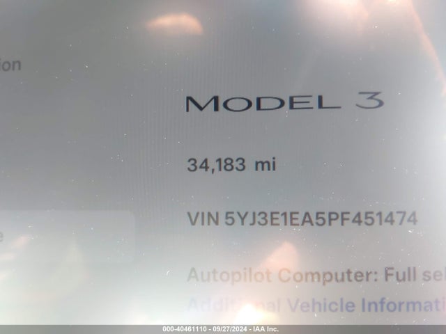 2023 TESLA MODEL 3 5YJ3E1EA5PF451474 Photo 6