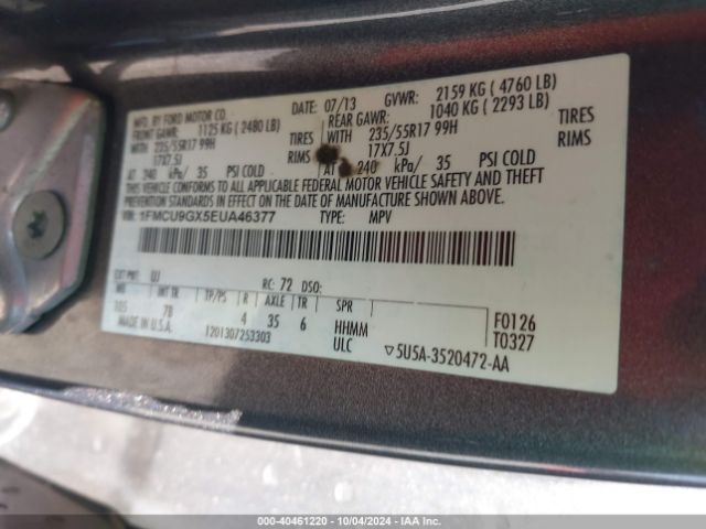 1FMCU9GX5EUA46377 Ford ESCAPE SE