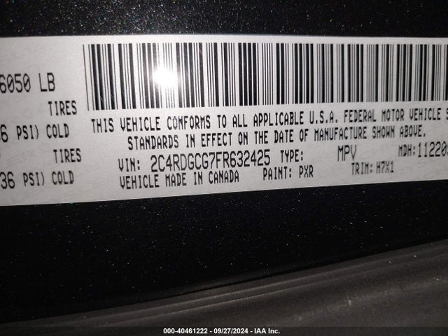 Dodge Grand Caravan Sxt 2015 2C4RDGCG7FR632425 Image 9
