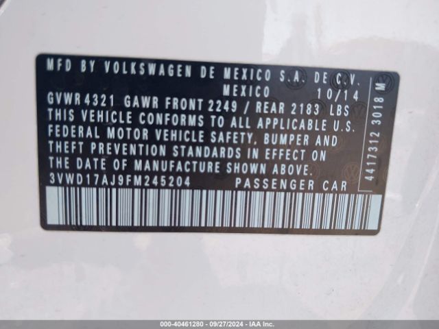 3VWD17AJ9FM245204 Volkswagen Jetta 1.8t Se