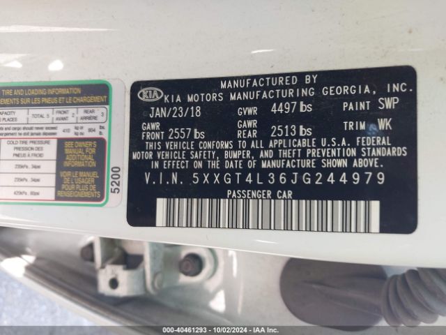 5XXGT4L36JG244979 KIA Optima S