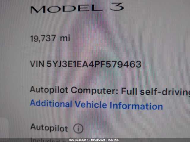 5YJ3E1EA4PF579463 Tesla Model 3 Rear-wheel Drive