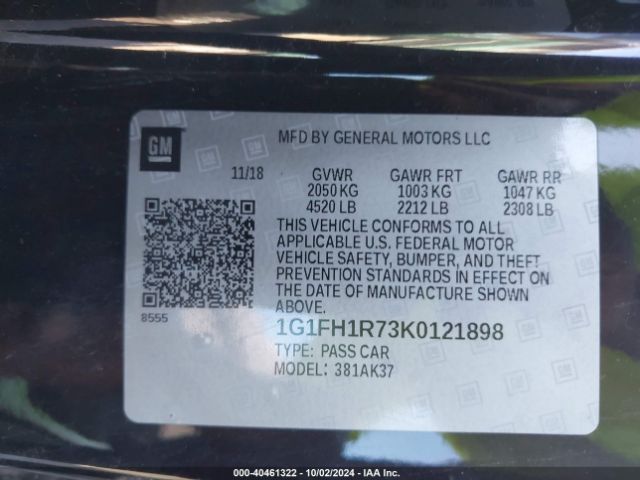 1G1FH1R73K0121898 Chevrolet CAMARO 2SS
