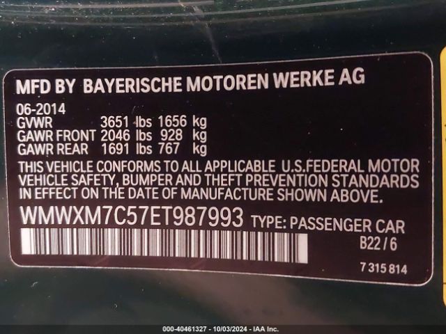 WMWXM7C57ET987993 Mini Hardtop Cooper S