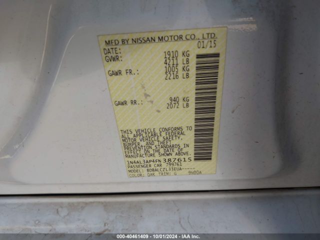 1N4AL3AP4FN387615 Nissan Altima 2.5 S