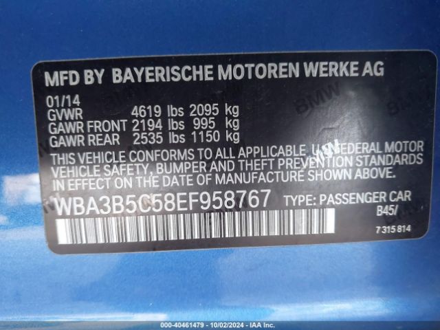 WBA3B5C58EF958767 BMW 328i Xdrive