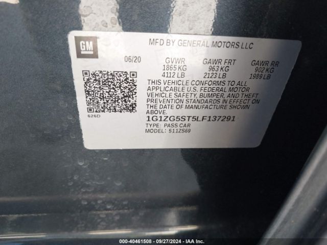 1G1ZG5ST5LF137291 Chevrolet Malibu Fwd Rs