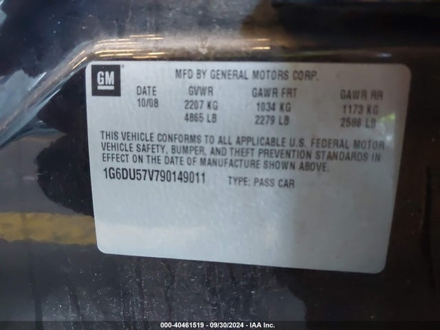 2009 CADILLAC CTS 1G6DU57V790149011 Photo 8