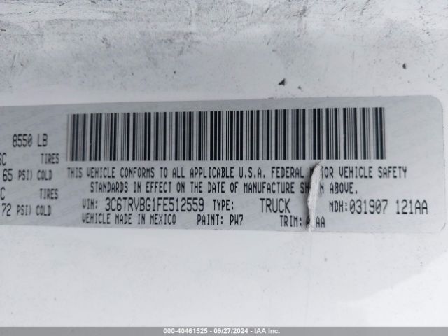 3C6TRVBG1FE512559 RAM Promaster 1500