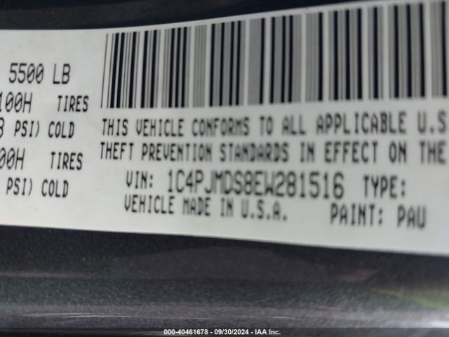 1C4PJMDS8EW281516 Jeep Cherokee Limited