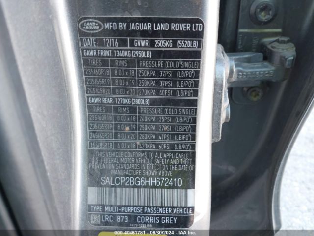 SALCP2BG6HH672410 Land Rover Discovery Sport Se