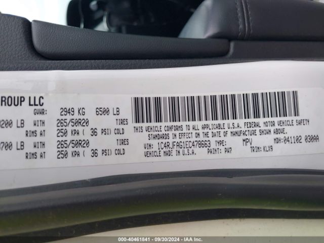 1C4RJFAG1EC478663 Jeep Grand Cherokee Altitude